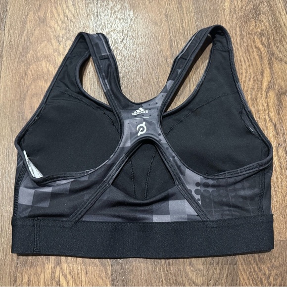 Adidas Peloton Sports Bra Black Digi Motion Heat Ready Size XS - Picture 4 of 8
